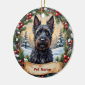Personalized Scottish Terrier Christmas Keramik Ornament (Links)