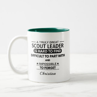 Personalized Scout Leader Appreciation Zweifarbige Tasse