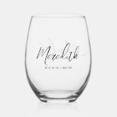 Personalized  Script  best mom ever monogram Weinglas Ohne Stiel (Vorderseite)