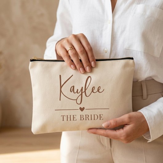Personalized Script Bridesmaid Pouch Wedding Gift Zubehörtasche