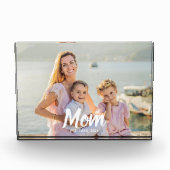 Personalized Script Mom Established Photo Keepsake Fotoblock (Vorderseite)