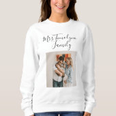 Personalized Script Name Cat Mom Pet Family Photo Sweatshirt (Vorderseite)