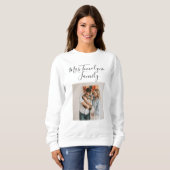 Personalized Script Name Cat Mom Pet Family Photo Sweatshirt (Vorne ganz)
