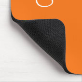Personalized Script Name Minimalist Orange Stylish Mousepad (Ecke)