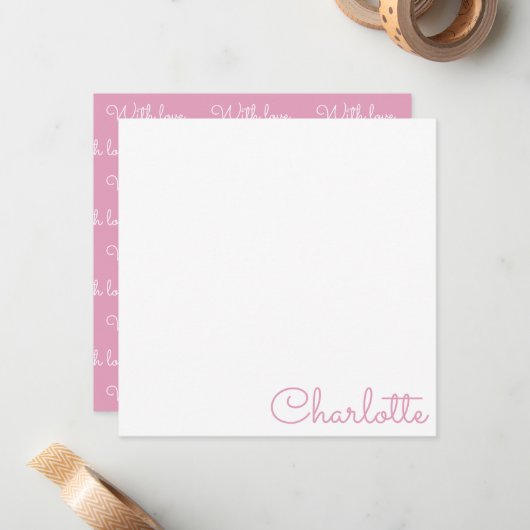 Personalized Script Name  Mitteilungskarte (Vorderseite/Rückseite Beispiel)