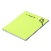 Personalized Script Name Modern Green Tennis Notizblock (Rotiert)