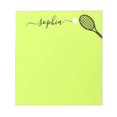 Personalized Script Name Modern Green Tennis Notizblock (Vorderseite)