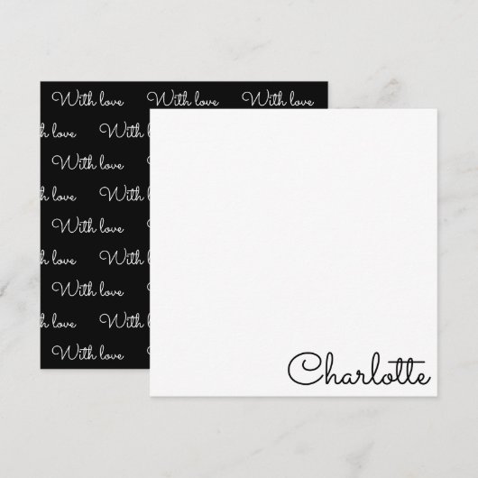 Personalized Script Name  Note Card Mitteilungskarte (Vorne/Hinten)