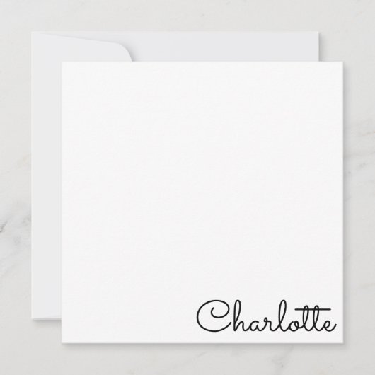 Personalized Script Name  Note Card Mitteilungskarte (Vorderseite)