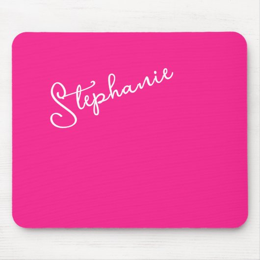 Personalized Script Name Stylish Bright Hot Pink  Mousepad (Vorne)