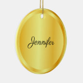 Personalized Script Template Gold Look Trendy Keramik Ornament (Rechts)
