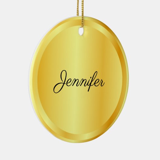 Personalized Script Template Gold Look Trendy Keramik Ornament (Rechts)
