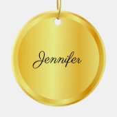 Personalized Script Template Gold Look Trendy Keramik Ornament (Vorne)
