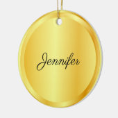 Personalized Script Template Gold Look Trendy Keramik Ornament (Links)