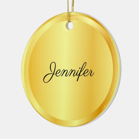 Personalized Script Template Gold Look Trendy Keramik Ornament (Links)