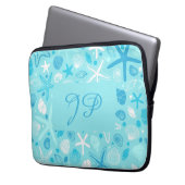 Personalized Sea Laptop Sleeve, Turquoise Kids Laptopschutzhülle (Vorderseite Links)