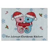 Personalized Seahorse Christmas Cutting Board Schneidebrett (Vorderseite)