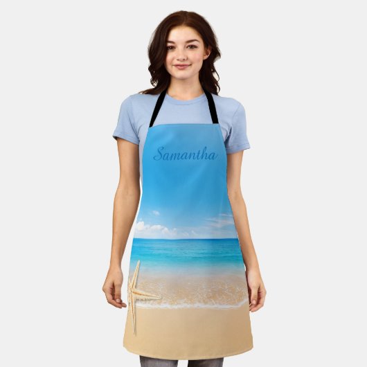 Personalized Seaside Beach Apron Schürze (Getragen)