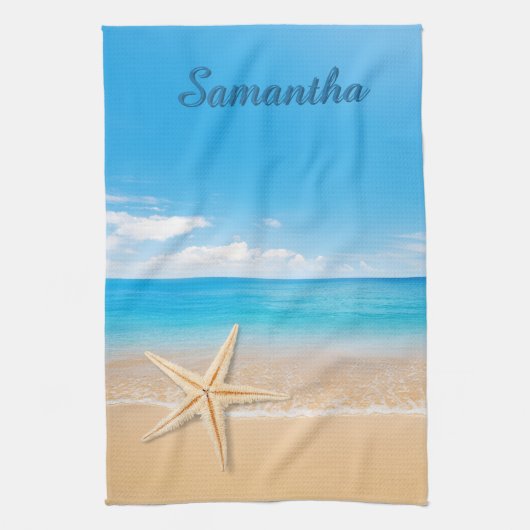 Personalized Seaside Kitchen Towel Geschirrtuch (Vertikal)