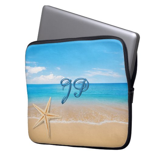 Personalized Seaside Laptop Sleeve (Vorderseite Links)