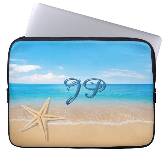 Personalized Seaside Laptop Sleeve (Vorderseite)