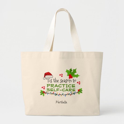 Personalized SEASON FOR SELF-CARE Christmas Jumbo Stoffbeutel (Vorne)