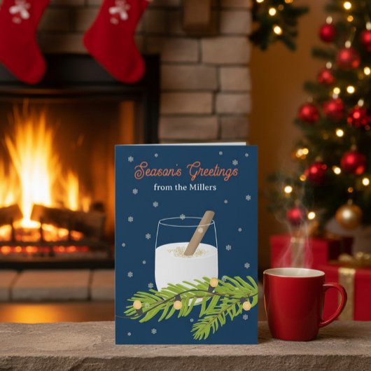 Personalized Season’s Greetings Card with Eggnog Einladung