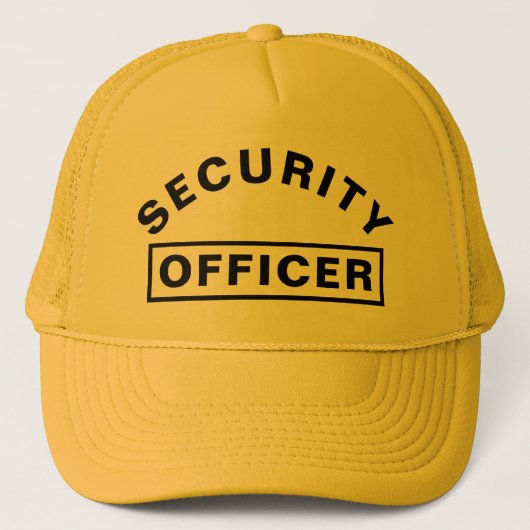Personalized SECURITY OFFICER Text StatementYellow Truckerkappe (Vorderseite)