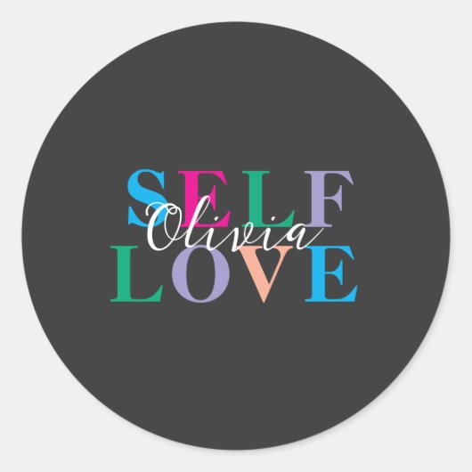 Personalized Self love  Runder Aufkleber (Vorderseite)