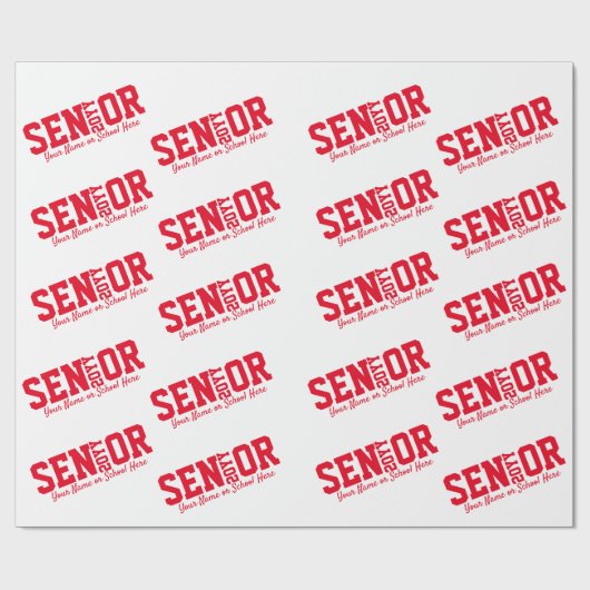 Personalized Senior Block Letter Class of 2020 Red Geschenkpapier (Flach)