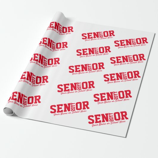 Personalized Senior Block Letter Class of 2020 Red Geschenkpapier (Ungerollt)