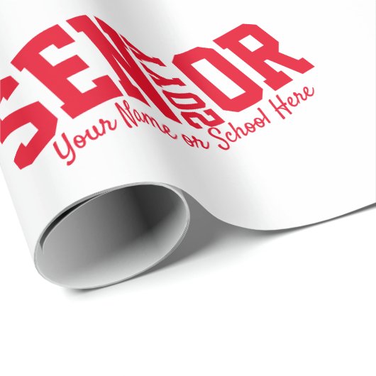 Personalized Senior Block Letter Class of 2020 Red Geschenkpapier (Rolleneckpunkt)