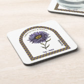 Personalized September Birth Month Flower Coaster Getränkeuntersetzer (Linke Seite)