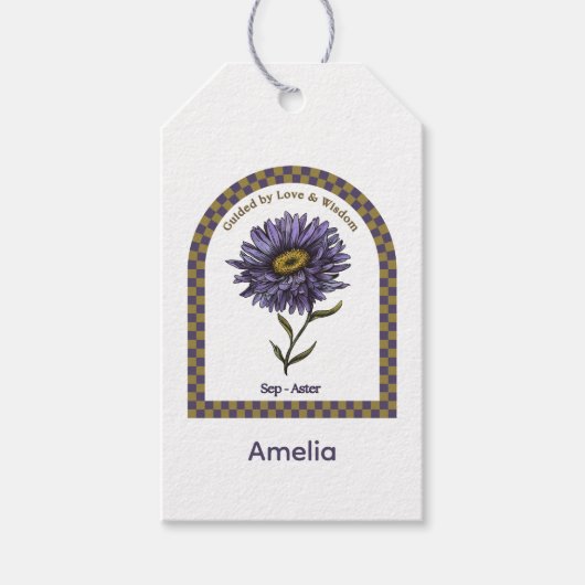 Personalized September Birth Month Flower Geschenkanhänger (Vorderseite)