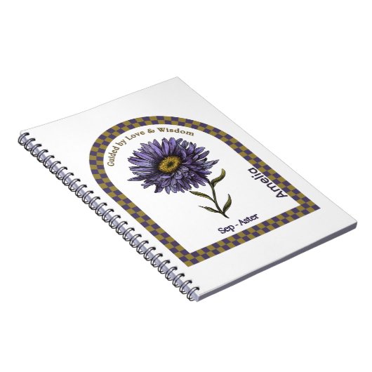 Personalized September Birth Month Flower Notebook Notizblock (Rechte Seite)
