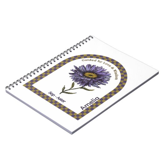 Personalized September Birth Month Flower Notebook Notizblock (Linke Seite)