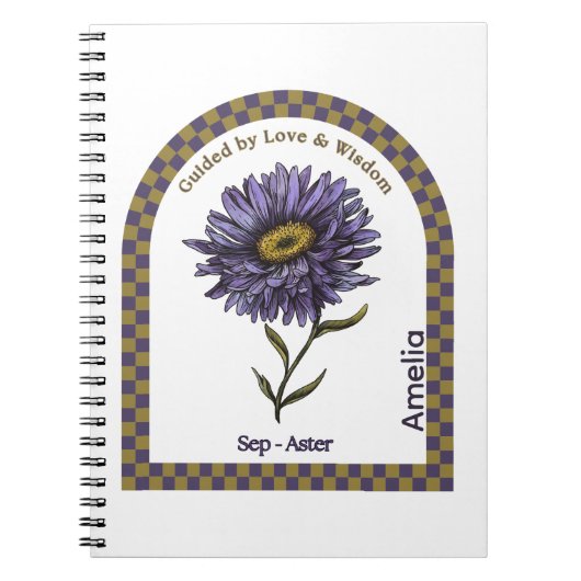 Personalized September Birth Month Flower Notebook Notizblock (Vorderseite)