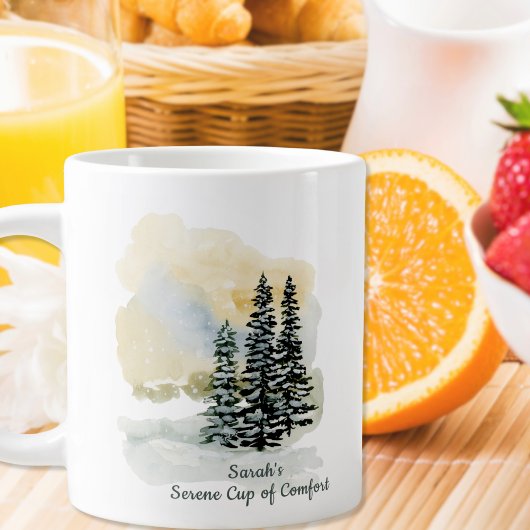 Personalized Serene Sip & Be Still Mug | Watercolo Jumbo-Tasse