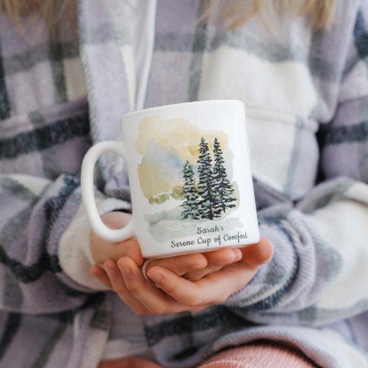 Personalized Serene Sip & Be Still Mug | Watercolo Jumbo-Tasse