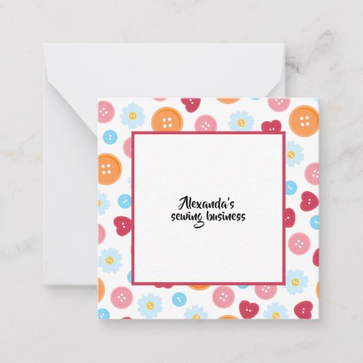 Personalized sewing Button Pattern Craft Mitteilungskarte (Vorderseite)
