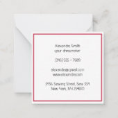 Personalized sewing Button Pattern Craft Mitteilungskarte (Rückseite)