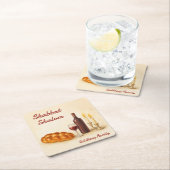 Personalized Shabbat Shalom Watercolor Coaster Rechteckiger Pappuntersetzer (Vor Ort)