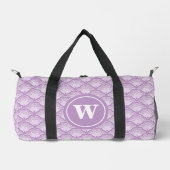 Personalized Shades of Purple Floral Pattern Duffle Bag (Vorderseite)