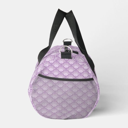 Personalized Shades of Purple Floral Pattern Duffle Bag (Rechts)