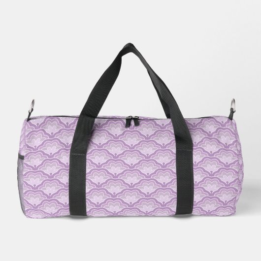 Personalized Shades of Purple Floral Pattern Duffle Bag (Rückseite)