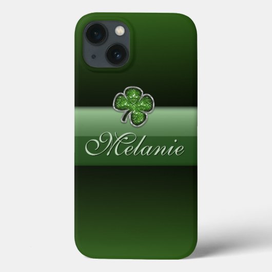 Personalized Shamrock Gem iPhone 13 Case (Rückseite)