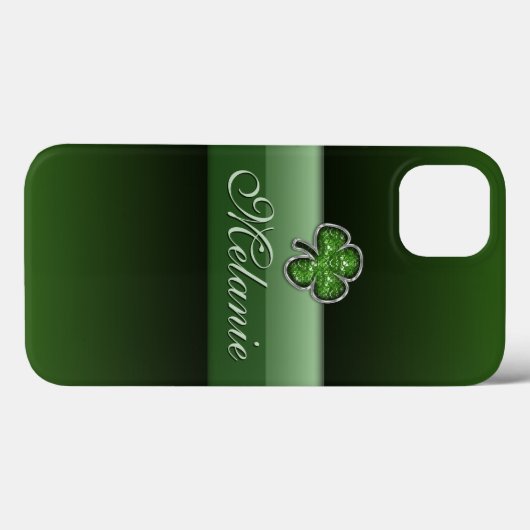 Personalized Shamrock Gem iPhone 13 Case (Rückseite (Horizontal))
