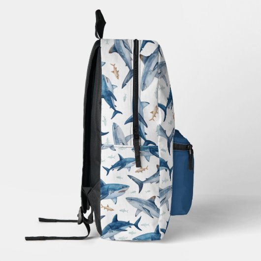 Personalized Shark Pattern Backpack for Boys Bedruckter Rucksack (Links)