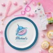 Personalized Shark Pool Party Pappteller (Party)