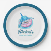 Personalized Shark Pool Party Pappteller (Vorderseite)